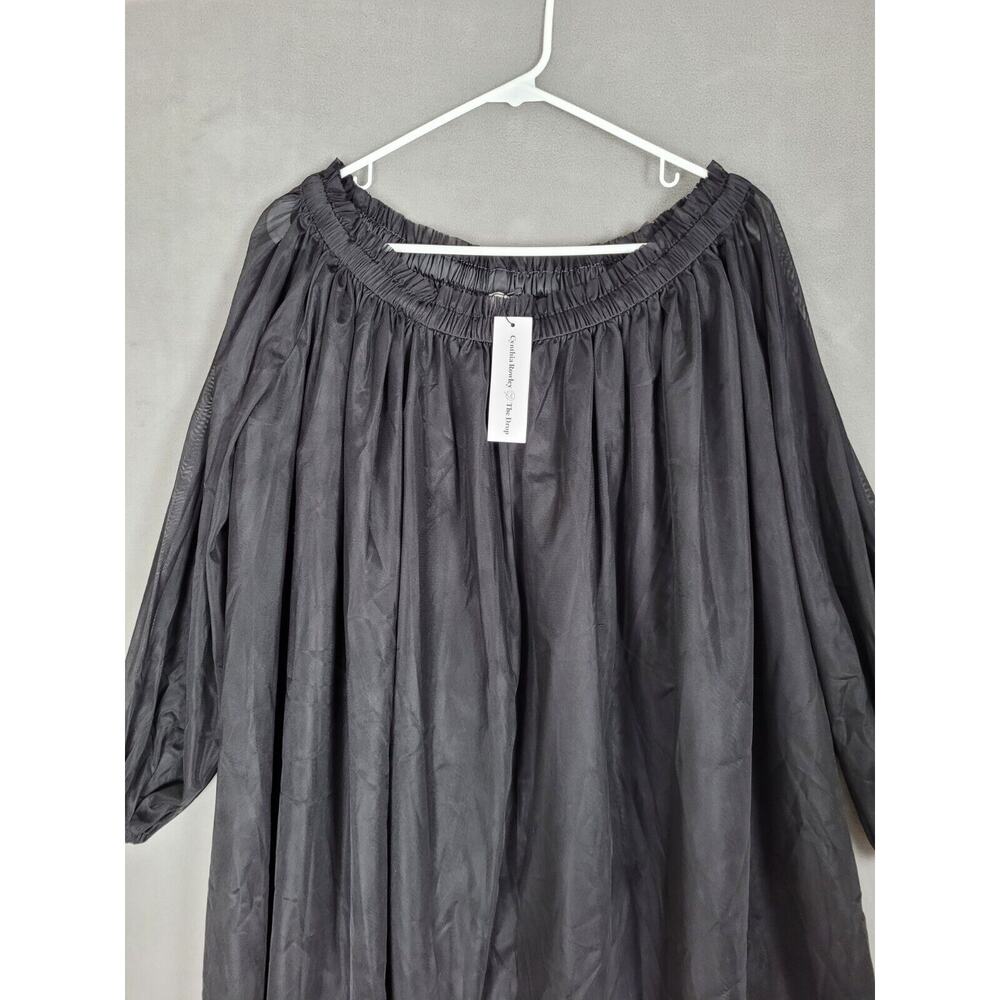 Cynthia Rowley x The Drop Women's Black Off Shoulder Mesh Mini Dress XXL - Picture 3 of 6